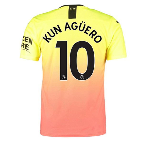 Maillot Football Manchester City NO.10 Kun Aguero Third 2019-20 Orange